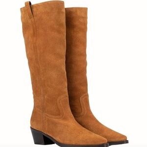 Tan Suede Heeled Boots